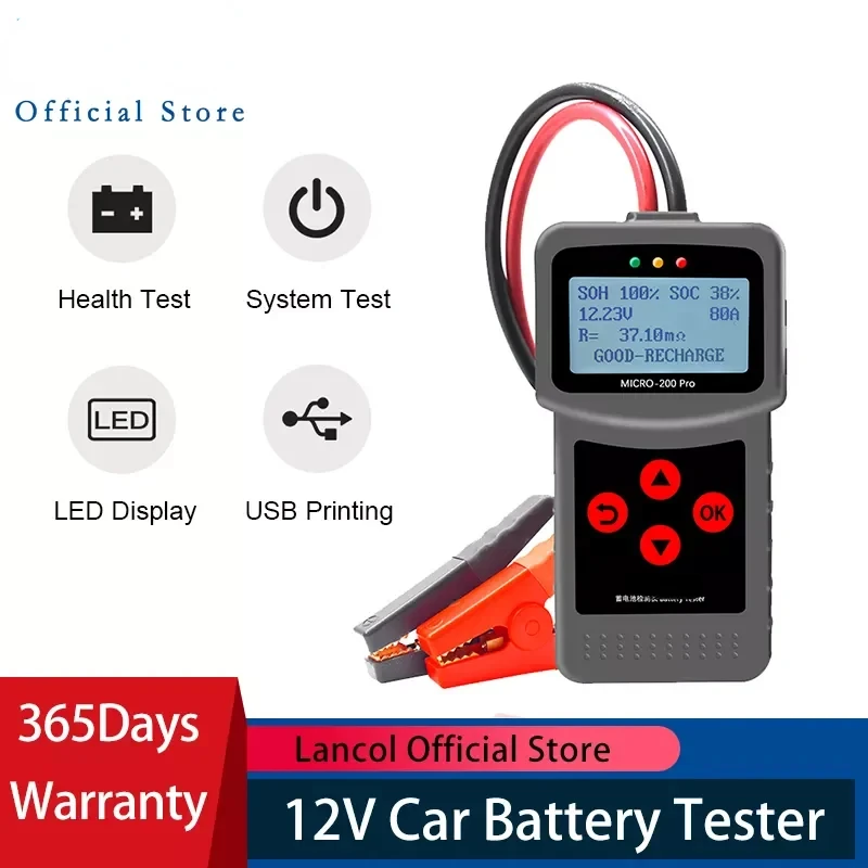 

Micro200Pro 12v Battery Capacity Tester Car Battery Tester For Garage Workshop Auto Tools Mechanical