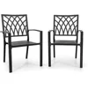 Patio Outdoor Dining Chairs Set of 2, Portable Patio Dining Chairs, Stackable Patio Chairs Metal Chairs for Backyard Lawn Deck 1