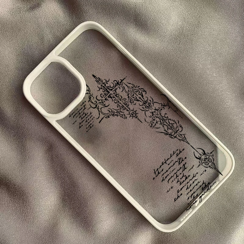 Gothic Cross Vine Transparent Phone Case Cover