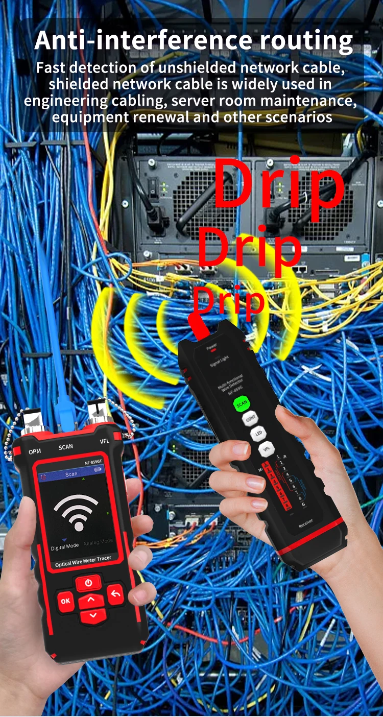 NF-859GK/GT/GS Netzwerkkabel Einzelkopf Crimplänge Haltepunkttester, Rotlicht-Leistungsmesser, Kristallkopf-Crimpleitungstest – Detail 26