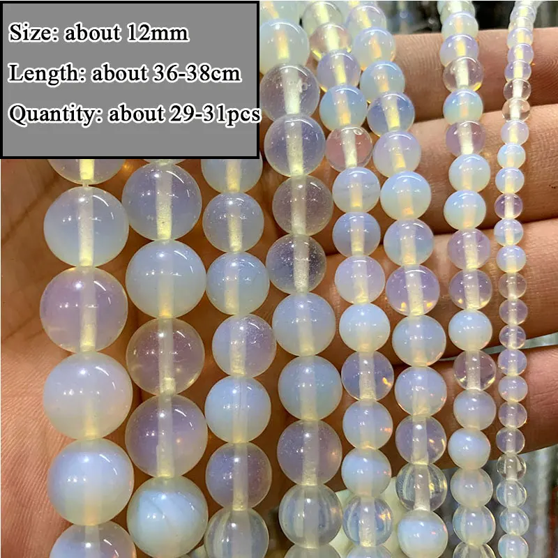 Perline Di Howlite Bianca Naturale Per Gioielli | 45 Pezzi Rotondi Da 8 Mm, Foro 0.8 Mm, Pietre Energetiche Per Braccialetti, Collane, Creazioni Fai-da-Te - 2