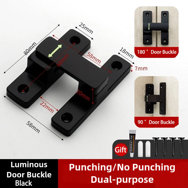 Door Buckle Lock Guard Latch Bolt 90 180 Degree Zinc Alloy Toggle Sliding Door Latch Punching/No Punching Right Angle Barn Lock door latch