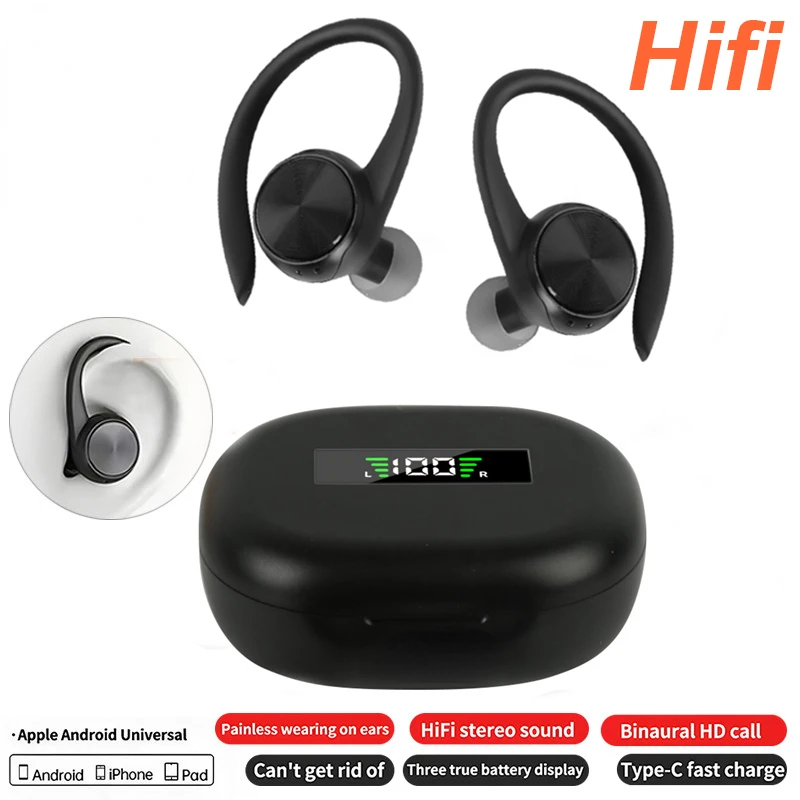 Auriculares Bluetooth, auricular Bluetooth inalámbrico con estuche de carga  de 500 mAh, 72 horas de tiempo de conversación, micrófono integrado para