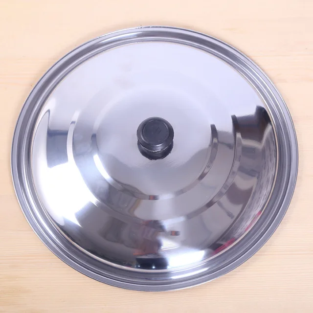 Wok Pan Pot Lids Stainless Steel Lid Replacement Round 32/34/36/38/40cm Cookware Parts Kitchen Cooking Acceessories 4