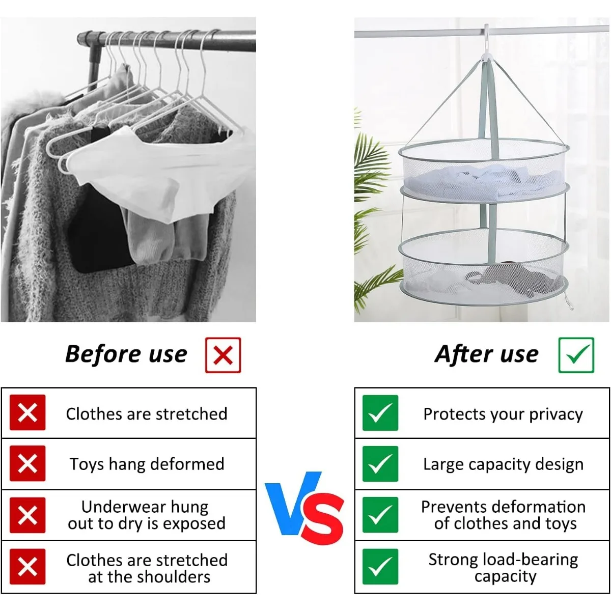 1/2 Layer Clothes Dryer Basket with Hanging Hook Fine Mesh Household Towels Stockings Foldable Baby Sweater Drying Rack for Home 6