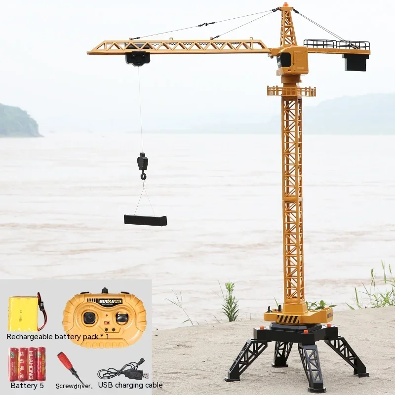 1:14 Remote Control Alloy Lifting Crane Toy New Huina 1585 Rc Engineering Vehicle Model Tower Crane Children's Outdoor Toy Gift 2