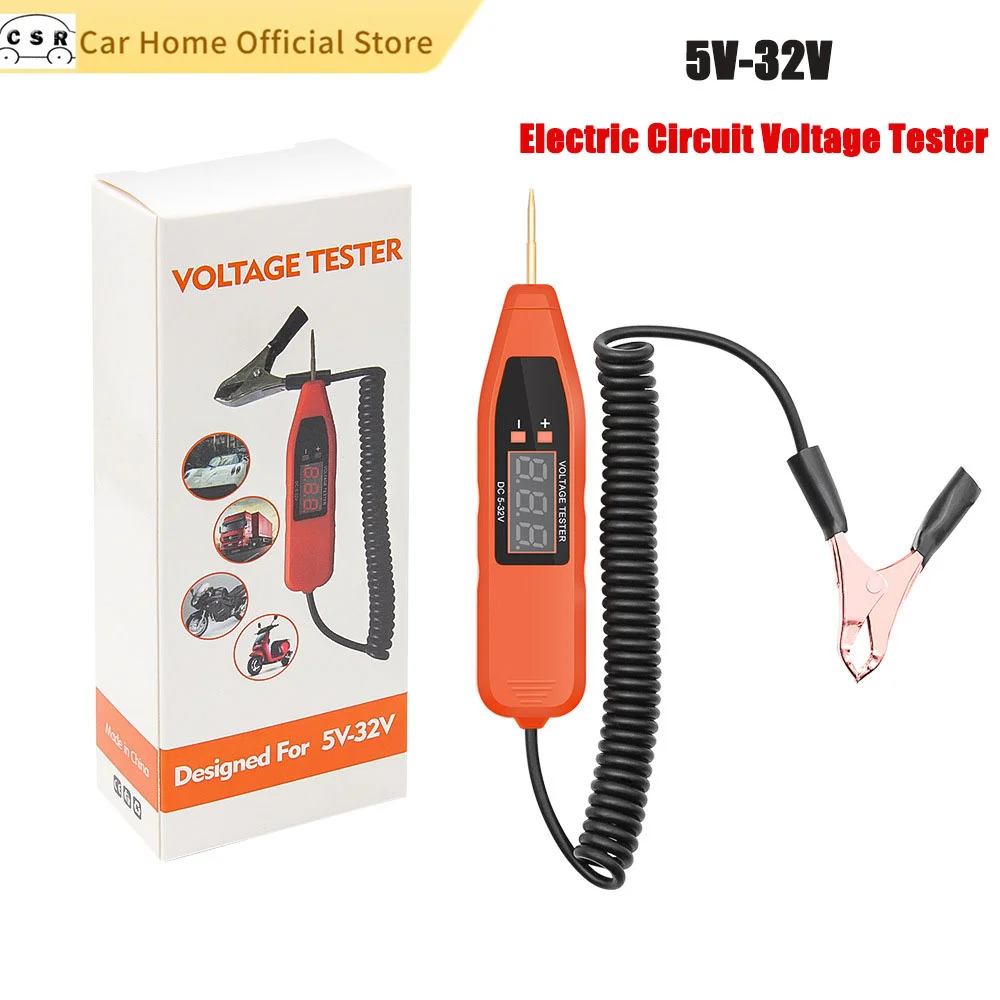 

Car Truck Voltage Circuit Tester Pen 5V/24V/32V Auto Electrician Power Probe Car Tool Universal Digital Circuit Voltage Test Pen