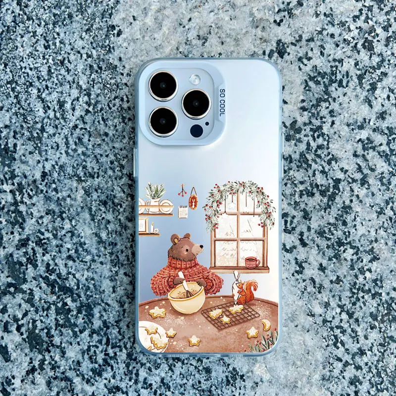Cartoon-Tier Freizeit-Handyhülle für iPhone 17 16 11 12 14 15 Pro Max 16 15 Plus 13 Mini Pro Max Stoßfeste Laser-Cover – Detail 1