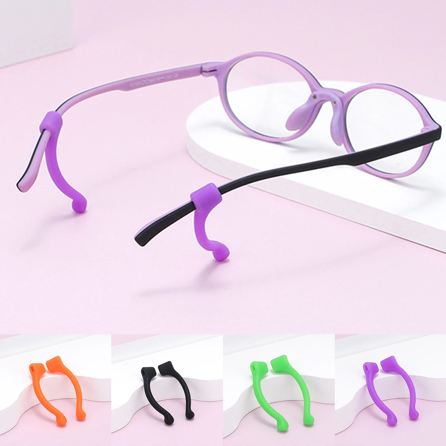 

Silicone Anti-slip Ear Hook For Glasses Elastic Grip Temple Tip Stoppers Holder Eyeglasses Eyewear Retainer Holders