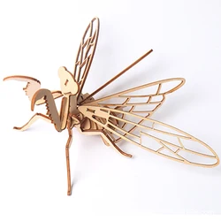 DIY Wooden Dachshund Skeleton Puzzle - Montessori Craft Toy & Educational Gift Set (Praying Mantis)