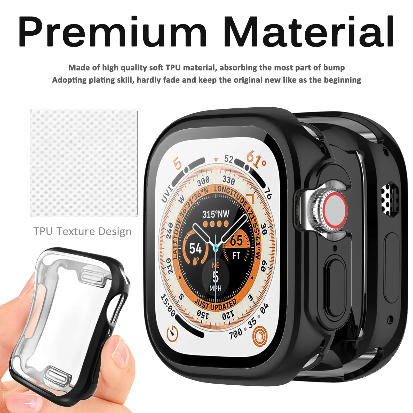 TPU ü Ŀ  ð Ʈ ̽ 49mm ȭ ȣ ׼ iWatch 8 7 6 5 4 3 SE 45mm 41mm 42mm 44mm 40mm 38mm