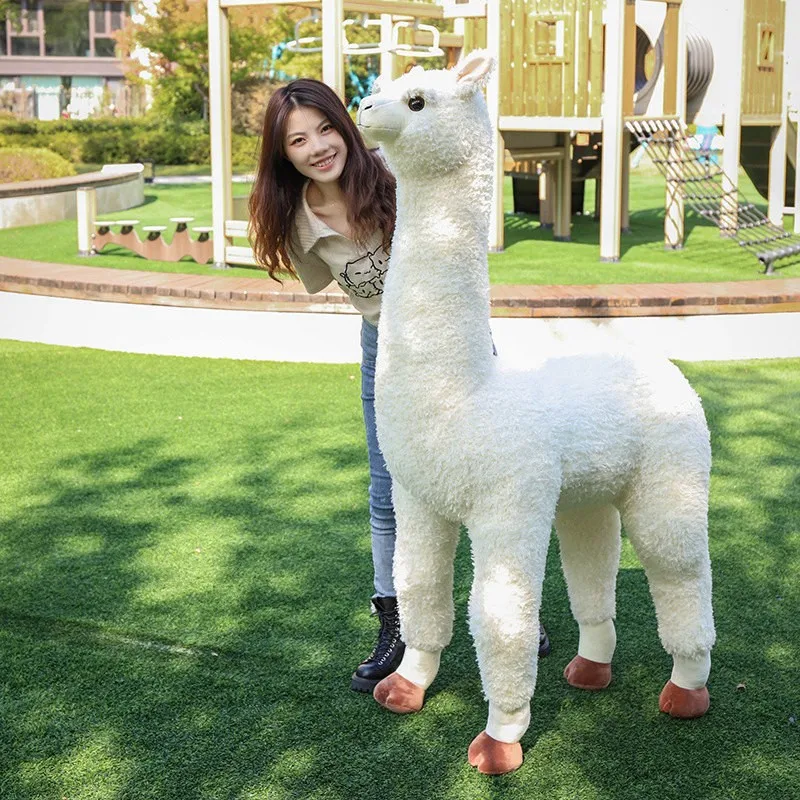 New Soft Aplaca Plush Toys Stuffed Animals Lifelike Llama Cream Kawaii Alpaca Doll Standing For Children Girls Birthday Gift