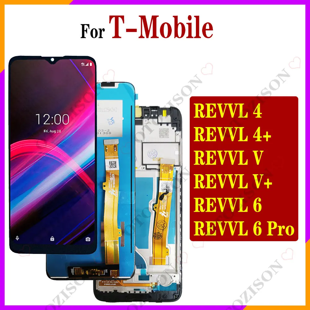 Display Lcd Per Schermo T-Mobile Revvl 4 4 + V Plus V + 6 Pro 5G Con Cornice Touch Sensor Digitizer Assembly 5062W 5062Z Sostituzione