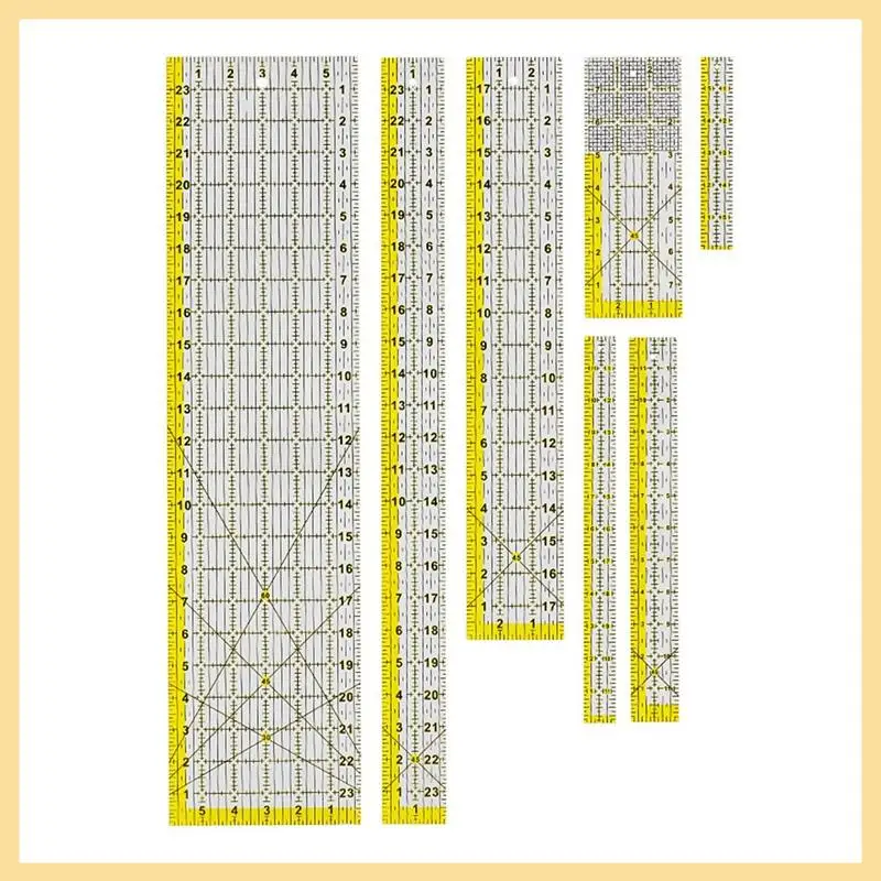 Quilting Ruler Acrylic Quilters Ruler For Easy Precision Cutting Fabric Paper, For Quilting, Sewing & Crafts Template Durable