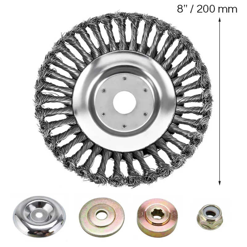 Grass Trimmer Head Lawn Mower Trimmer Blade Wire Brush Trimmer Head 6/8inch Steel Universal Grass Trimmer Blade Head Lawnmower Blade Adapter Garden Tool