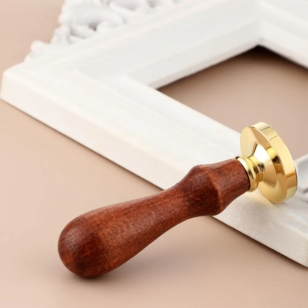 Wooden Wax Sealing Stamp Handle Brass Copper Head for Scrapbooking