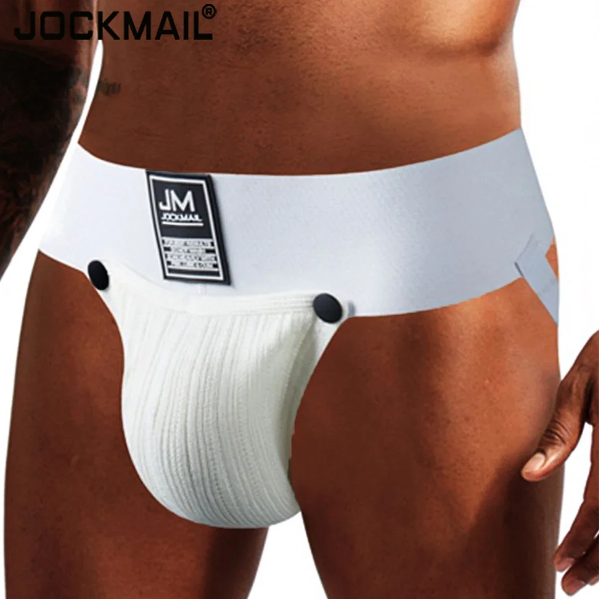 JOCKMAIL Jockstrap Men's Sexy Underwear Removable Penis Pouch Underpants Thongs G Strings Mesh Breathable Gay Underwear  Panties