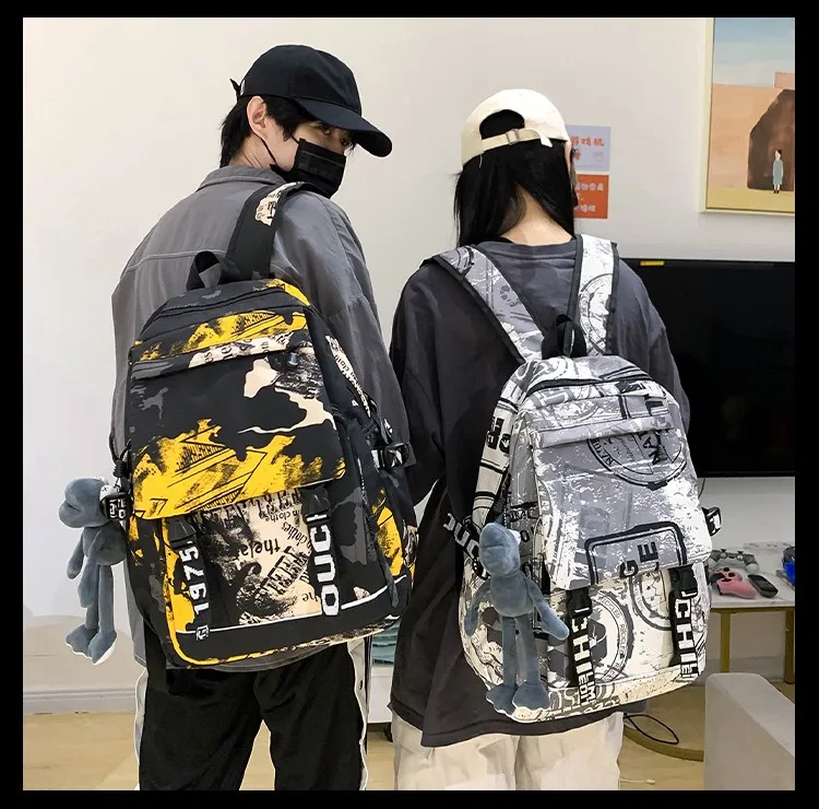 Fashion Camouflage Couple Backpack Waterproof School Bag For Girls Boys Pu  Leather Large Capacity Multiple Pockets Travel Bags - Backpacks - AliExpress