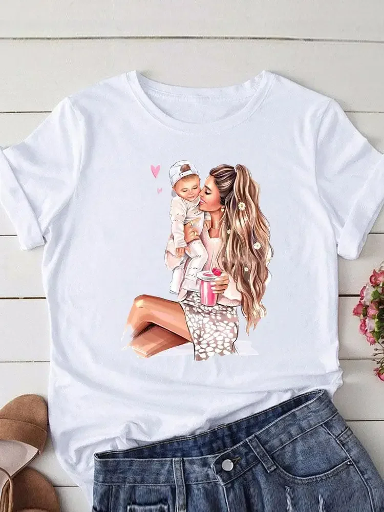 

Graphic T Shirt Watercolor Mom Mama Trend Short Sleeve Women Print Summer Casual Clothing Fashion Clothes Tee T-shirt Female Top