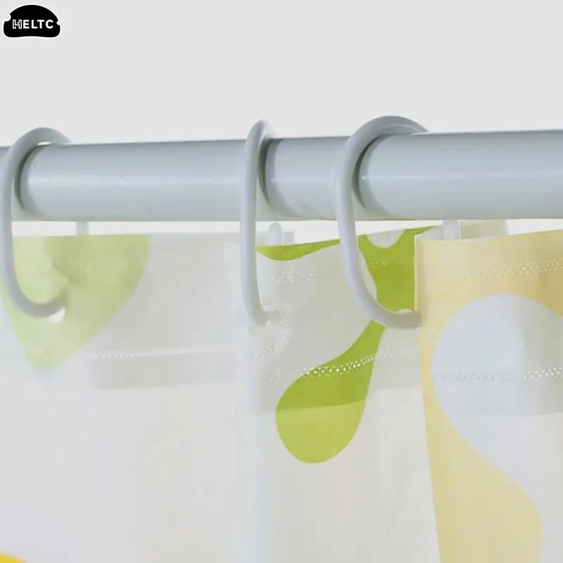 White Transparent Plastic C Shape Bath Drape Shower Ring Loop Bendable Bathroom Curtain Hooks 12PCS/lot curtain hooks shower curtain hooks