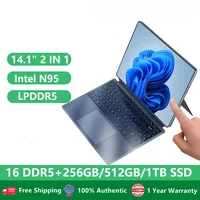 Tablets PC 2 in 1 Gaming Laptops with touch Screen Office Notebooks Netbook PAD 14.1" Intel N100 16GB DDR5 1TB PD Fast Charging 1