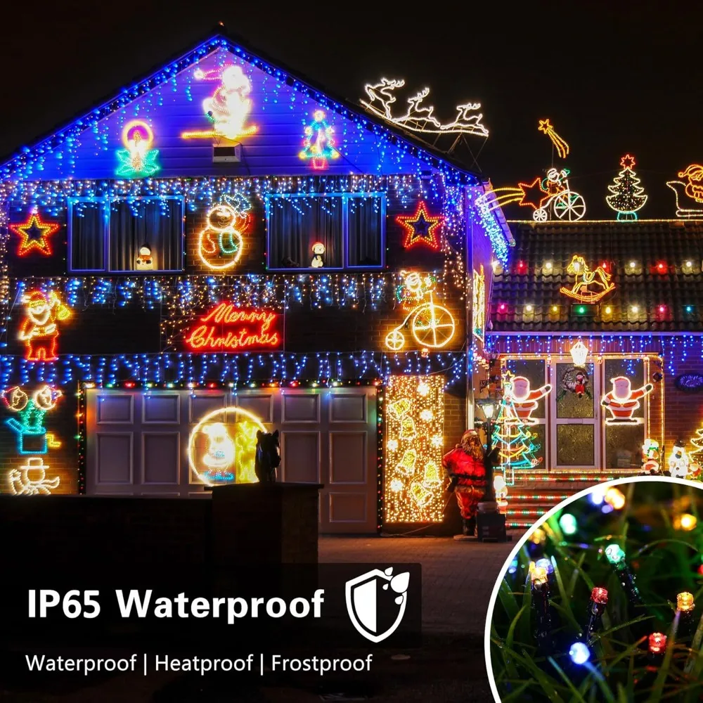 Solar-Powered Waterproof LED Fairy Lights – 100 Lights, 8 Lighting Modes for Outdoor & Indoor Decor