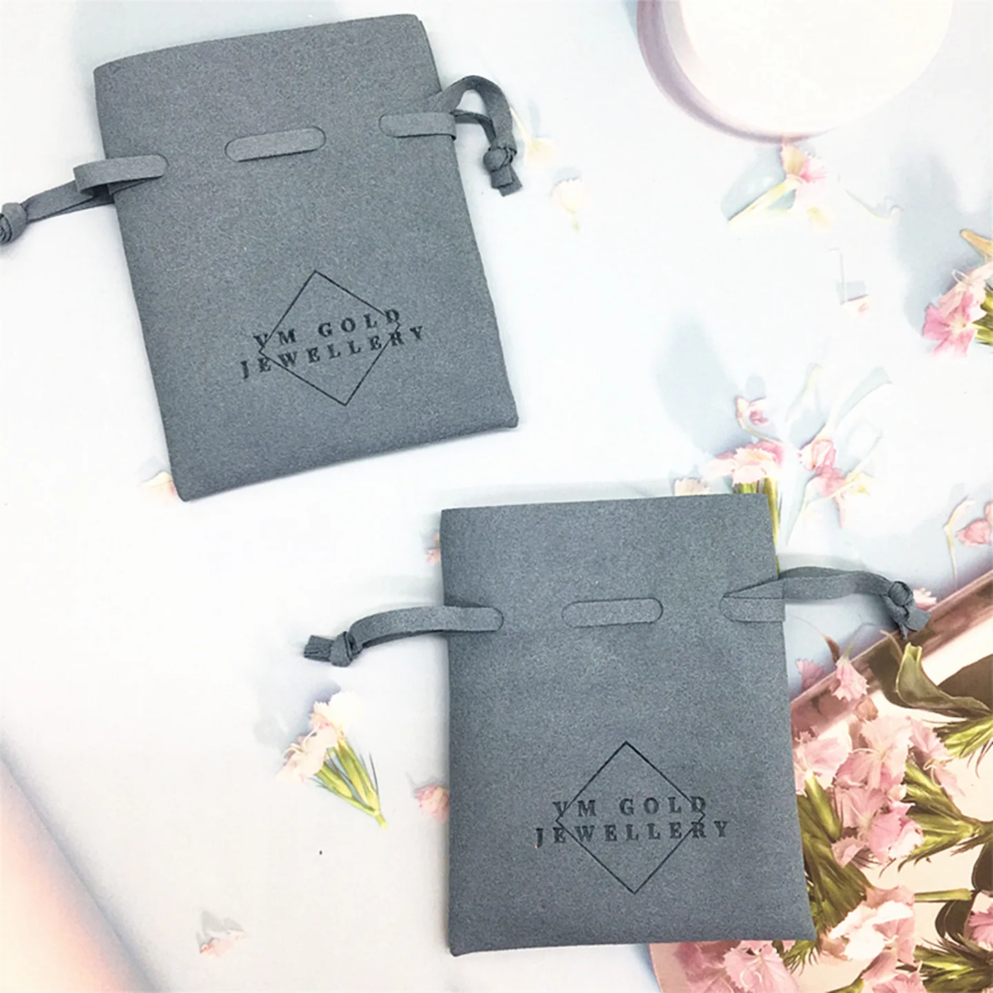 50pcs custom jewelry packaging pouch custom logo print wedding favor pouch Brooch ring earrings Watch packaging bags bulk