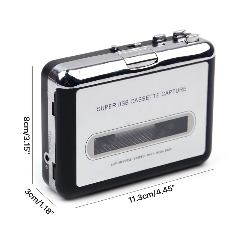 USB Cassette Capture Radio Player Portable USB Cassette Tape To MP3 Converter Capture Music Player Recorder