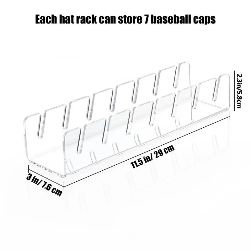 Hat Stand for Baseball Caps Acrylic Hat Organizer Hat Racks for Baseball Caps Display and Organizer for Bedroom Closet Dresser 6