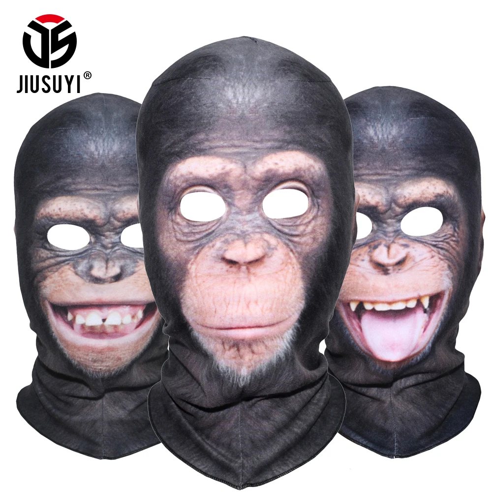 

3D Animal Orangutan Chimpanzee Ferocious Funny Balaclava Beanies Thermal Wool Fleece Winter Warmer Full Face Mask Cover Cap