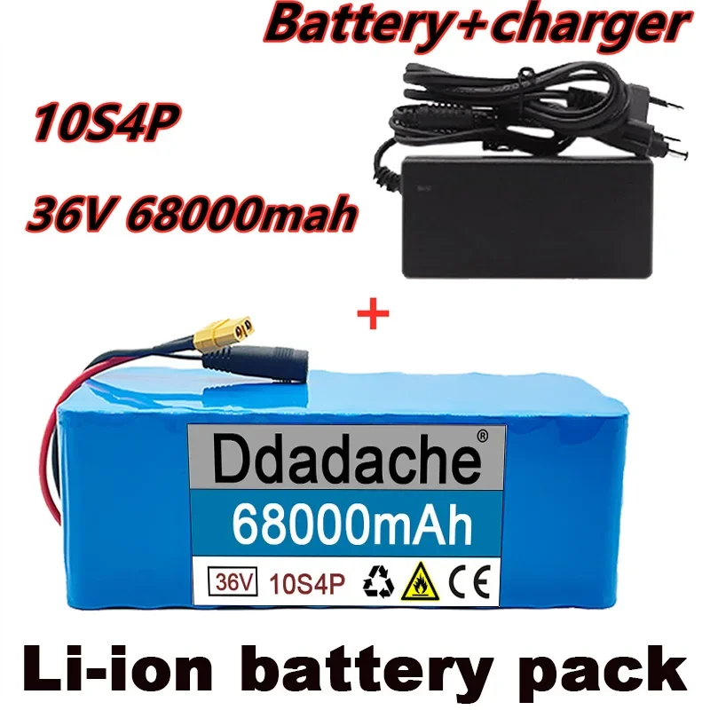 

Large Capacity Lithium Battery Pack, Electric Scooter with BMS XT60 Plug, 100% Original, 36V, 10s4p, 20000W, 18650