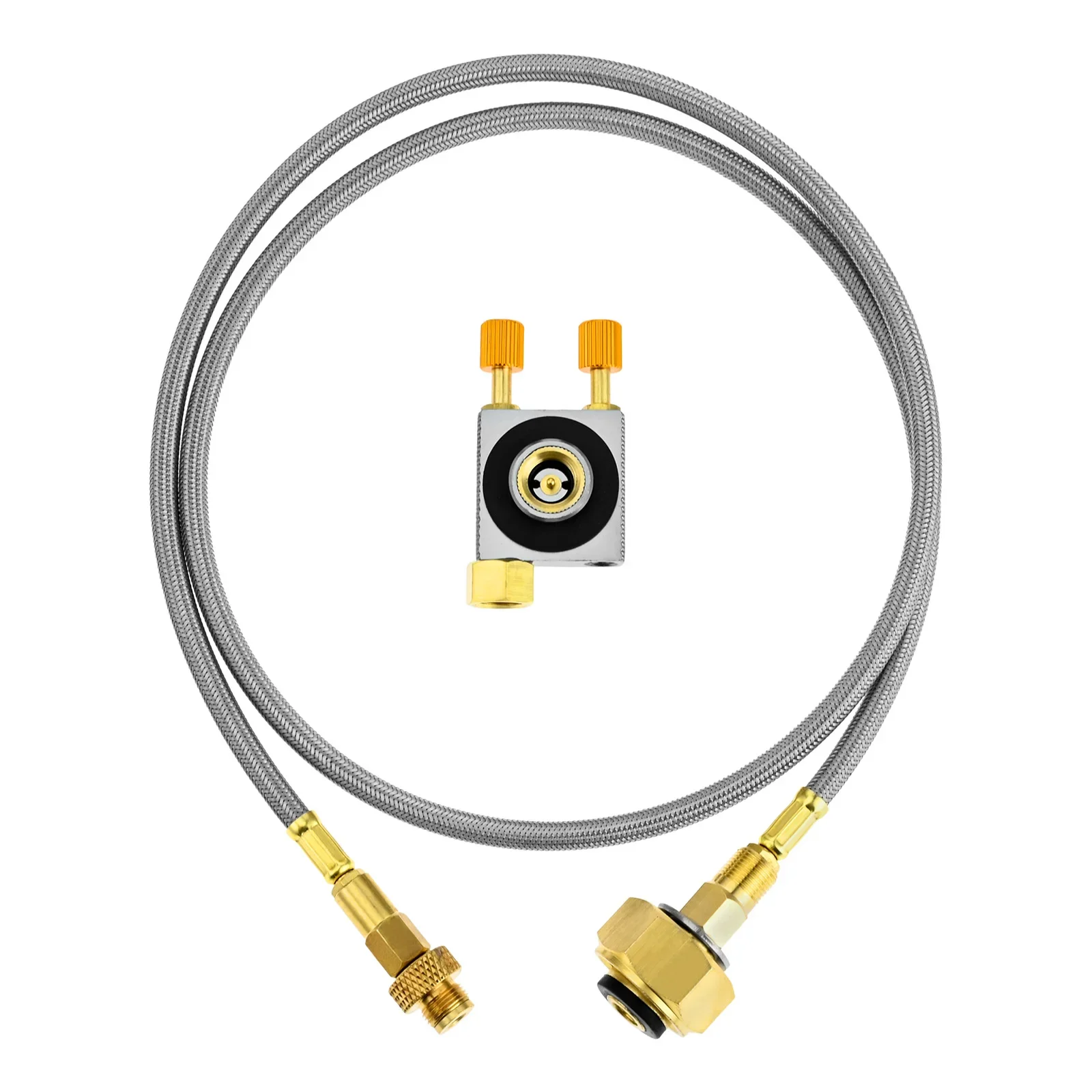 1m Air Steel Pipe with OD can CB Can Gas Adapter Kit European Standard Tank Copper Connector Outdoor Camping Refill Tool Set