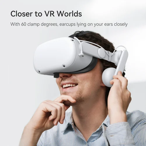 KIWI 디자인 클립온 헤드폰, Oculus Quest 2 액세서리, 울트라 소프트 몰입형 사운드 VR 헤드셋, 메타 퀘스트 2 용 6