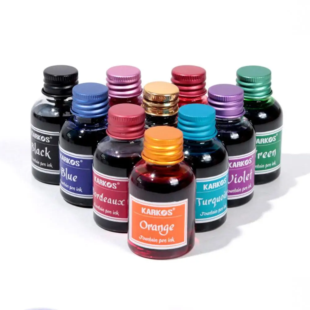 Tinta de pluma estilográfica de colores puros, recarga Universal, líquido suave, 10 colores, 30ml por botella