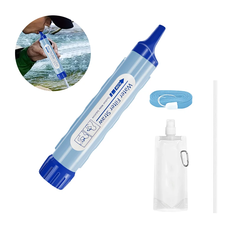 Outdoor Survival Water Purifier Camping Water Filter Straw Portable Straw Filtration System for Emergency Life WESTTUNE