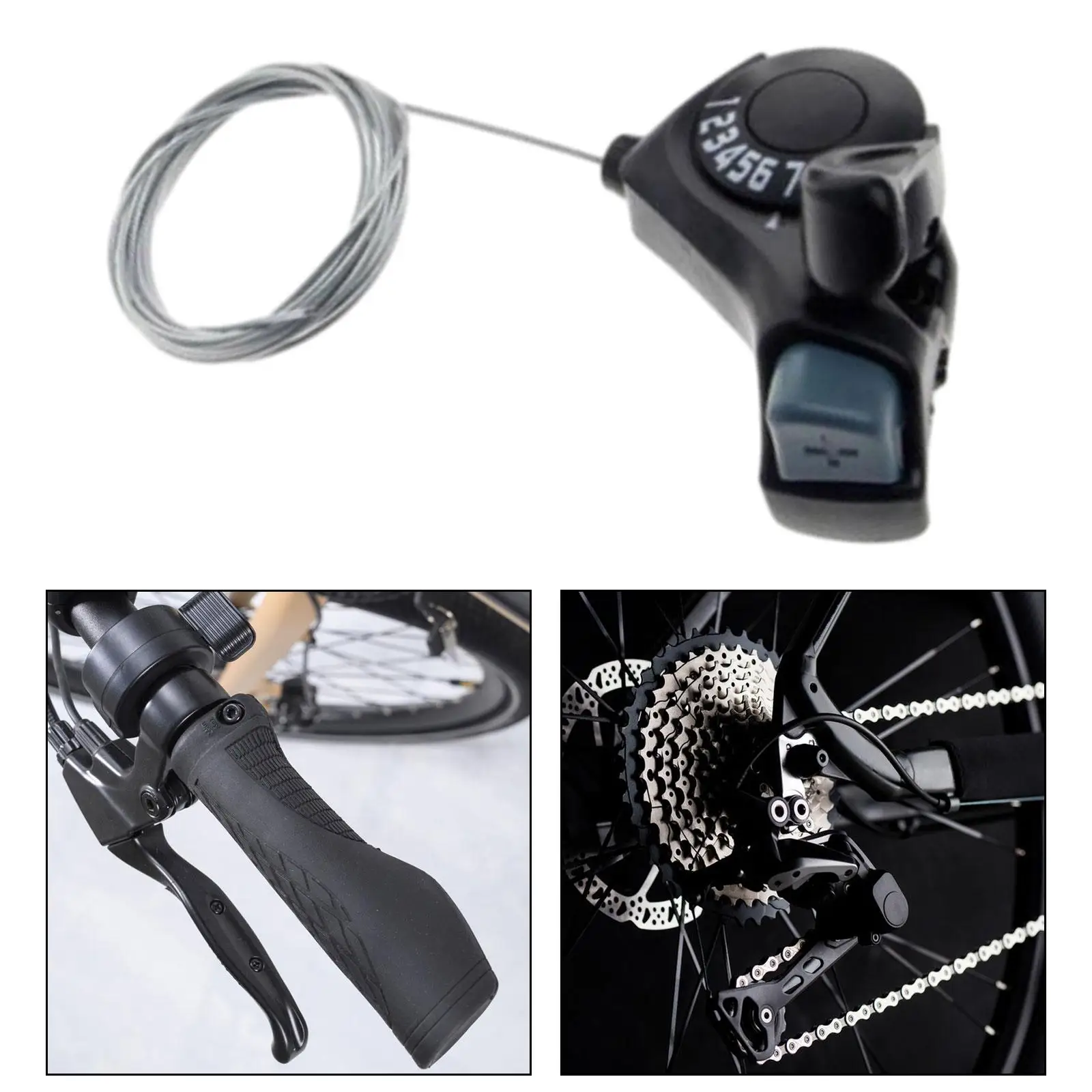Bicycle Shift Lever Bike Shifters 7 Rate Cycle Modification Bike Thumb Gear Shifter Cycle Brake Lever for Bicycle Commute Bikes Mountain