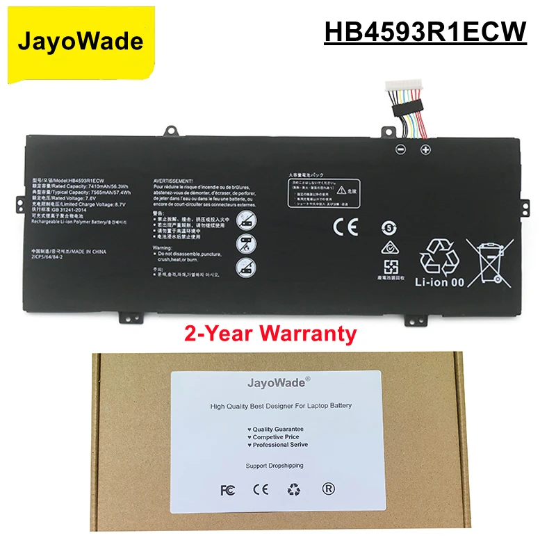 

Аккумулятор JayoWade HB4593R1ECW для Huawei Matebook 14 дюймов X Pro, фотосессия W19C W29B, класс A