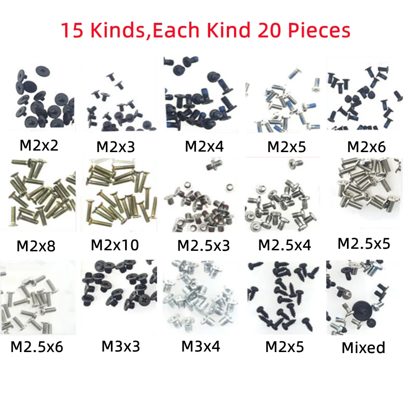300pcs 15 Kinds Micro Precision Laptop Screws Repair Tools Part Computer Screw Accessories Fit