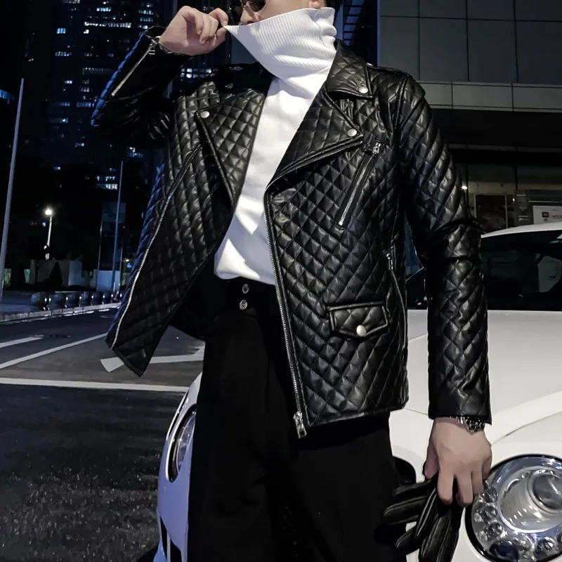 

Куртка мужская из искусственной кожи, утепленная кожаная куртка в британском стиле, в стиле панк, Осень-зима