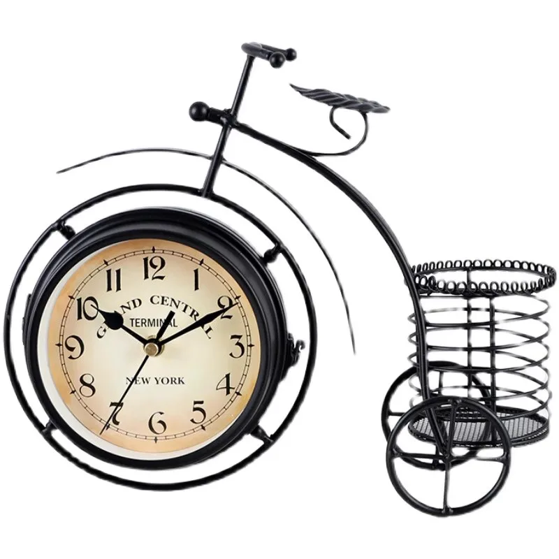 

Iron Art Personalized Creativity European Style Living Room Clock, Home Desktop Retro Silent Decoration Clock