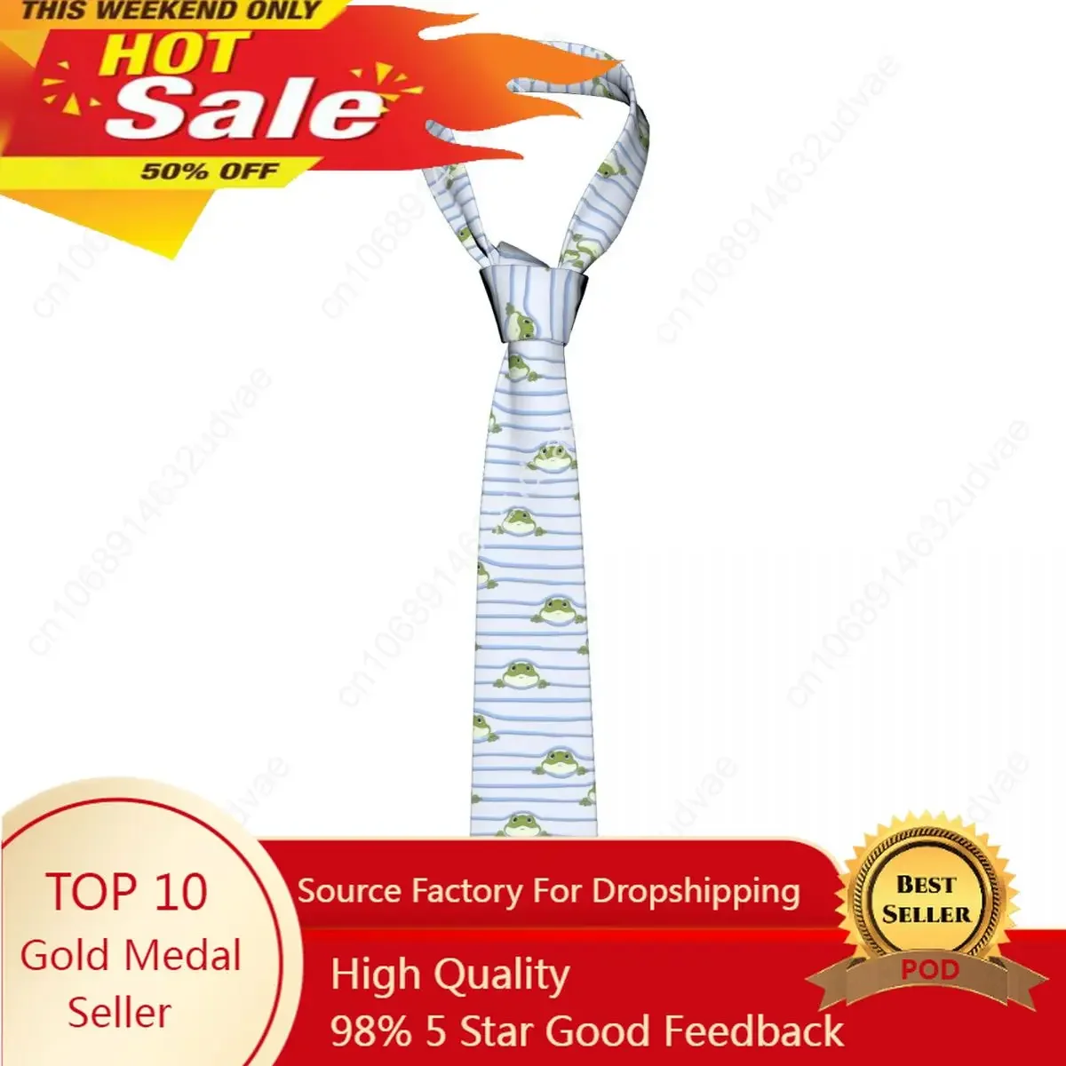 

Tie For Men Formal Skinny Neckties Classic Men's Striped With Cute Frogs Wedding Tie Gentleman Narrow