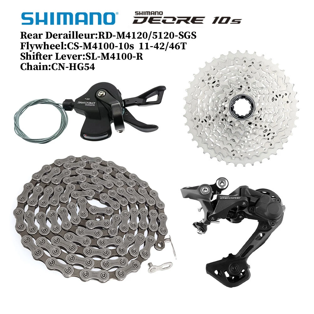 

Shimano DEORE M4100 10V Derailleurs Groupset M4120 M5120 Rear Derailleur HG54 Chain M4100 42T/46T Cassette Bicycle Cycling Parts