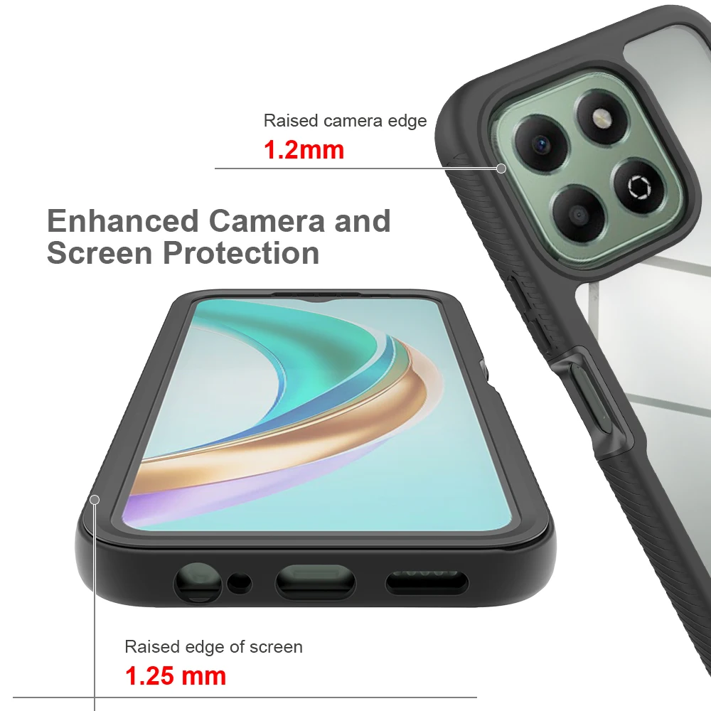 Transparent Shockproof Armor Phone Case Cover with Full Coverage PET Screen Protector