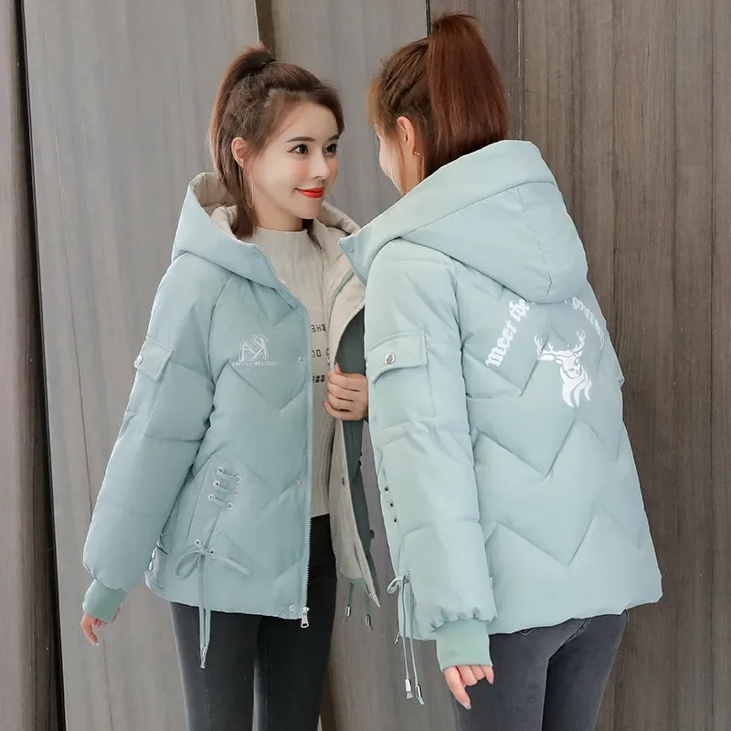 Loose Parka Cotton Padded Jackets Outwear Plus Size 2XL 2023 New Women Parkas Winter Coat Hooded Thicken Warm Down Cotton Jacket