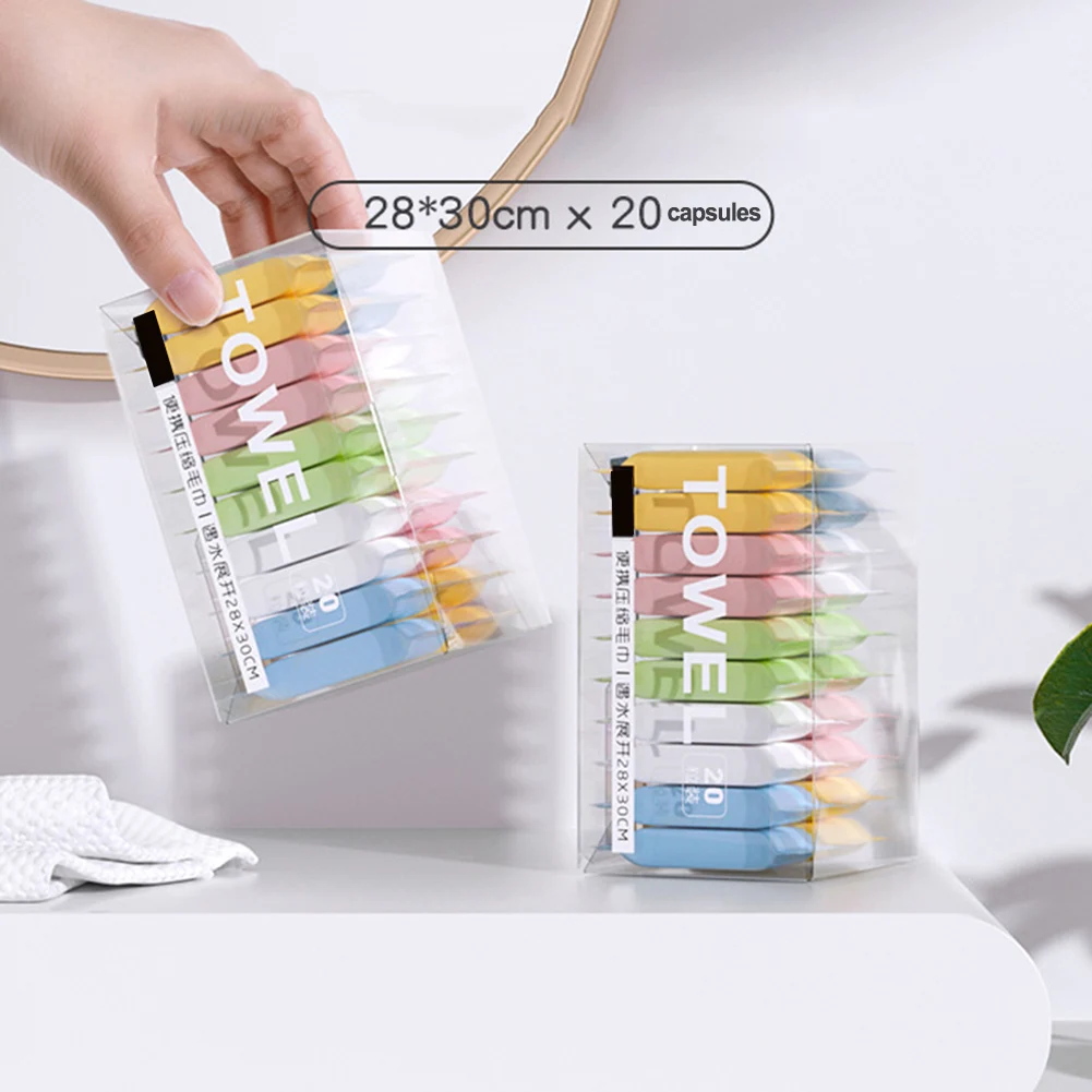 

20pcs Disposable Face Towel Non-woven Compressed Disposable Towel Outdoor Tablet Cloth Wipes Tissue Mask Makeup Cleaning Tool