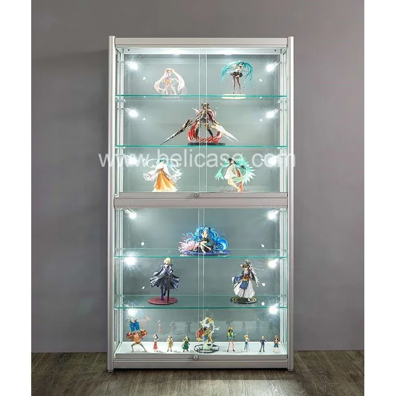 커스텀 저렴한 매장 가구 LED 조명 유리 디스플레이 쇼케이스, 유행 디스플레이 캐비닛, Vitrine