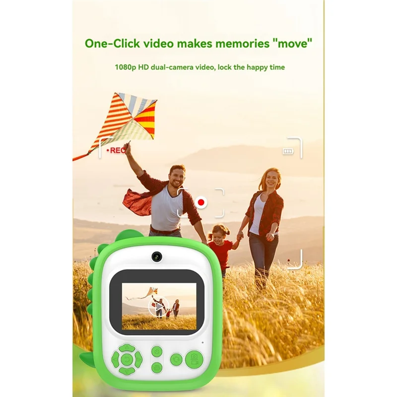 EDT-Kids Camera Instant Print Mini Printer 2.4 Inch Screen 12MP 1080P HD Video Camera Kids Instant Digital