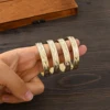 9K Gold Color New 45MM Kid Size Cute Bracelet Hawaiian Jewelry Polynesian Gold Plated Flower Bangles  Girls Birthday Party Gifts 1