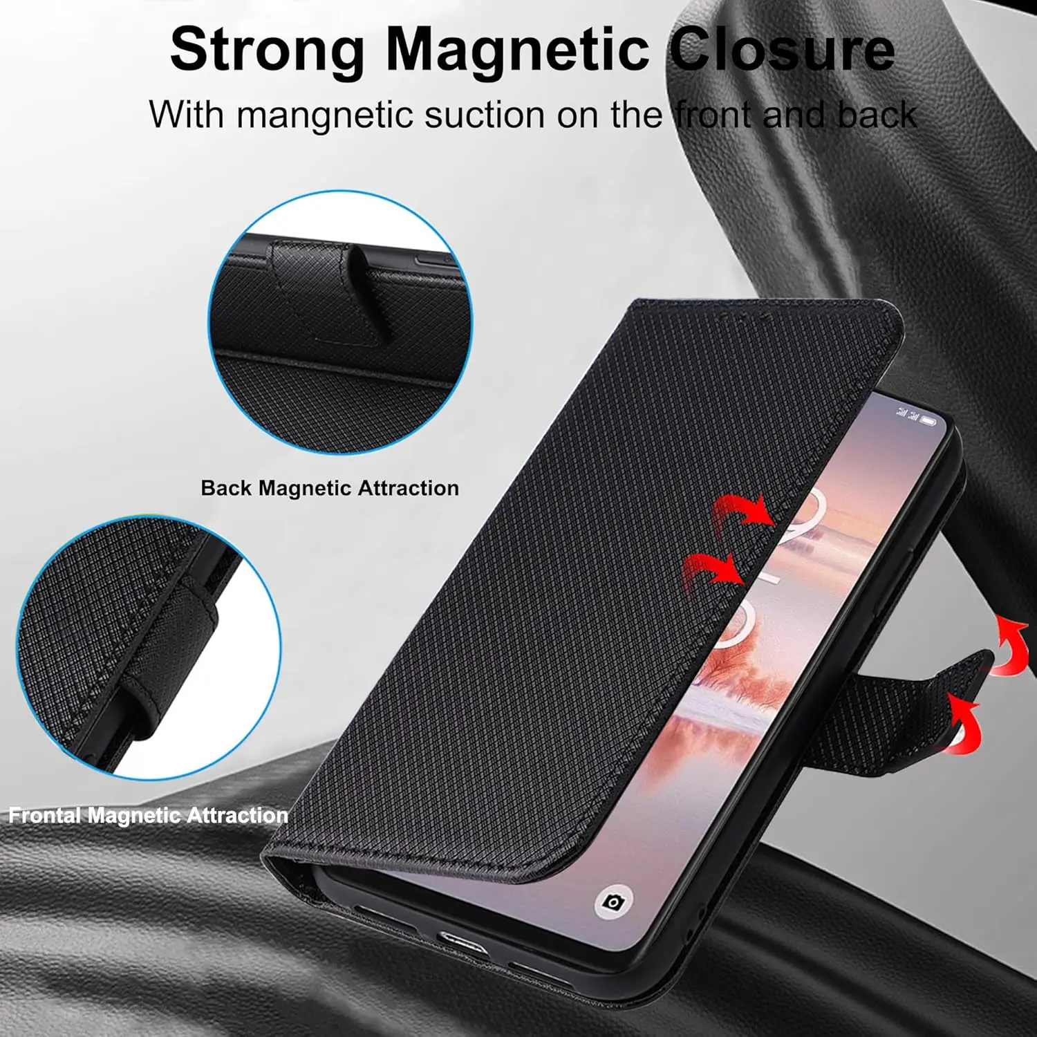 Leather Flip Wallet Case | Magnetic Book Cover Stand Holder | Premium Shell Capa s
