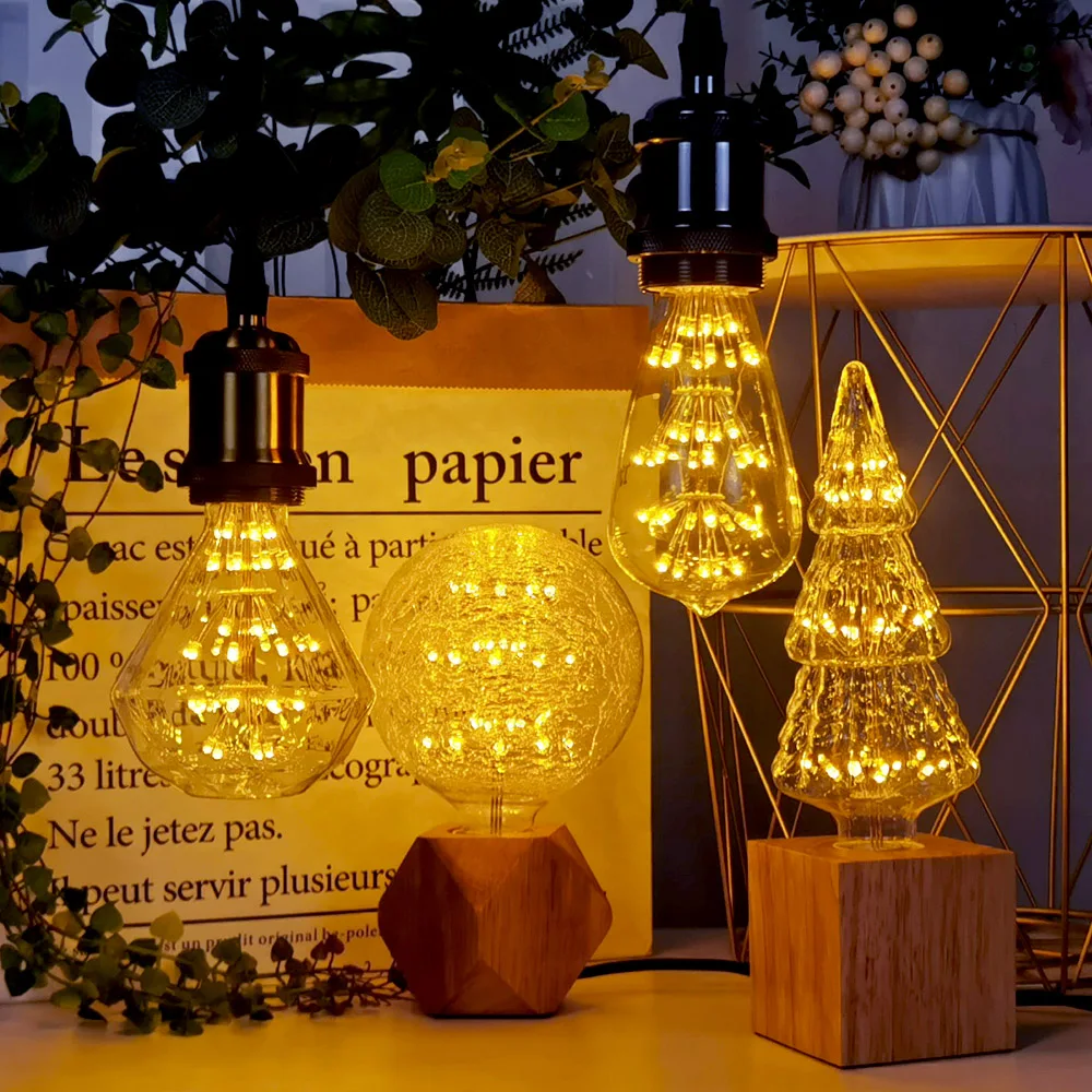 TIANFAN Gypsophila светодиодный ная лампа Эдисона E27 AC85-265V Ретро Фейерверк декоративная A60